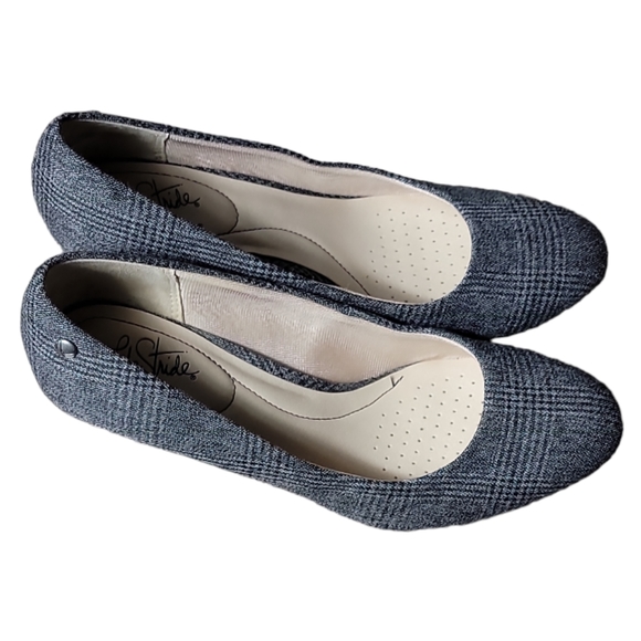Life Stripe parigi plaid heel pumps size 8 - Picture 5 of 8